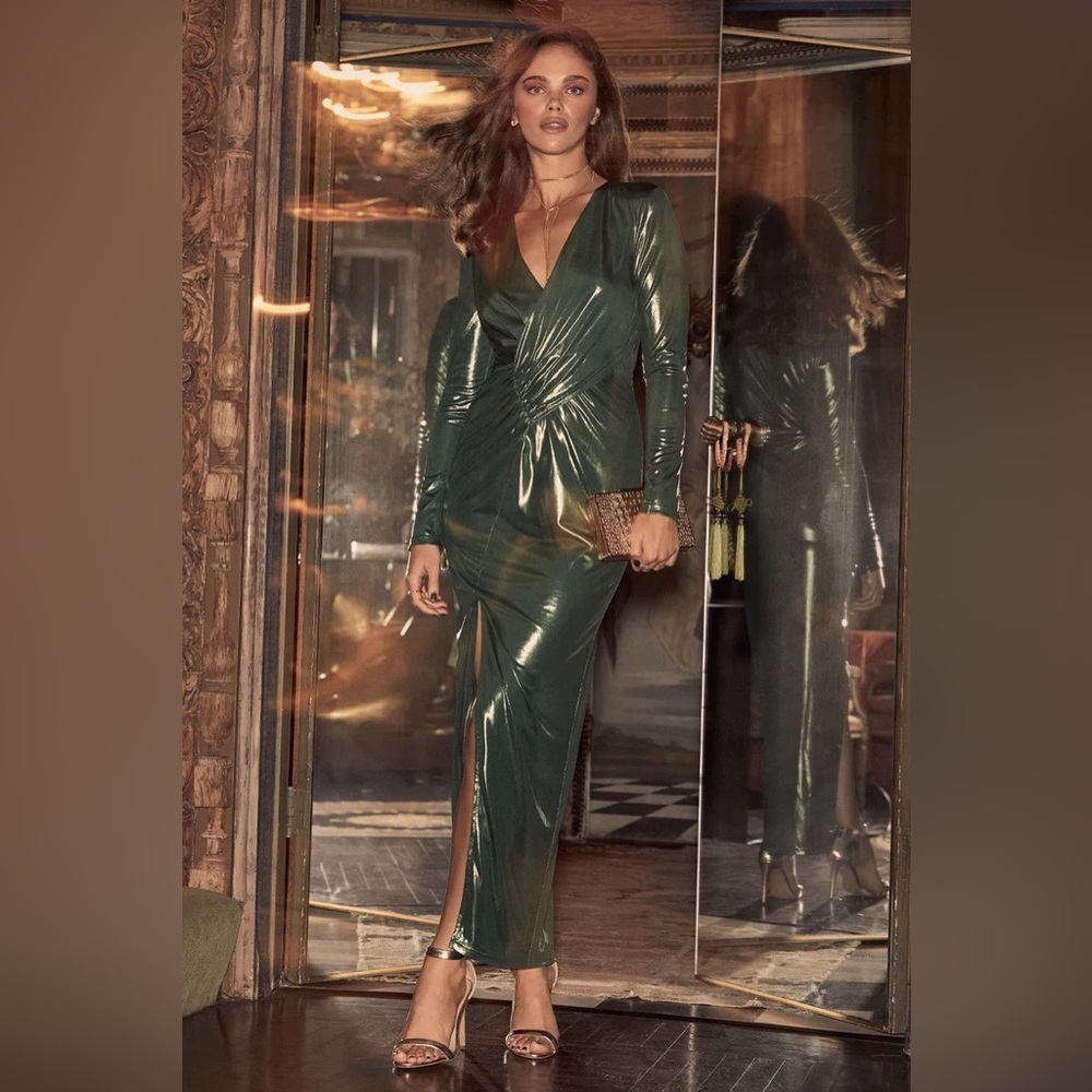 ❤️Dream Chaser Metallic Bodycon Maxi Dress